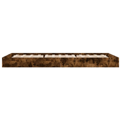 vidaXL Bed Frame without Mattress Smoked Oak 75x190 cm Small Single Engineered Wood 5