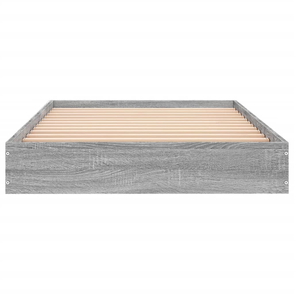 vidaXL Bed Frame without Mattress Grey Sonoma 75x190 cm Small Single Engineered Wood 4