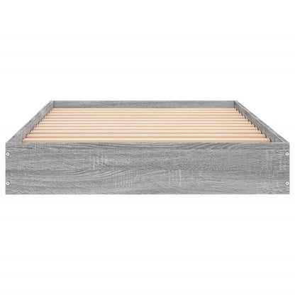 vidaXL Bed Frame without Mattress Grey Sonoma 75x190 cm Small Single Engineered Wood 4
