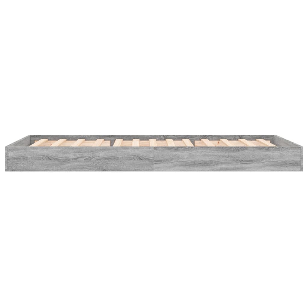 vidaXL Bed Frame without Mattress Grey Sonoma 75x190 cm Small Single Engineered Wood 5