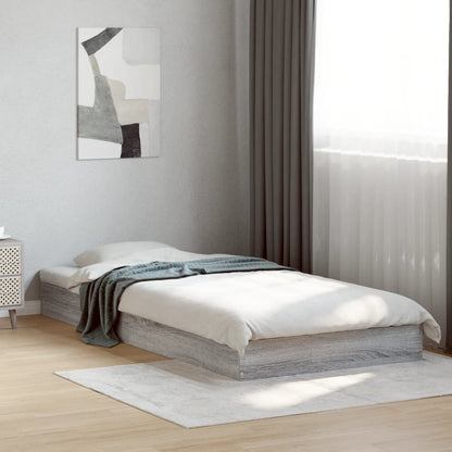 vidaXL Bed Frame without Mattress Grey Sonoma 75x190 cm Small Single Engineered Wood 1