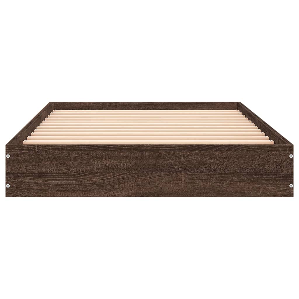 vidaXL Bed Frame without Mattress Brown Oak 75x190 cm Small Single Engineered Wood 4