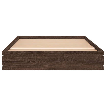 vidaXL Bed Frame without Mattress Brown Oak 75x190 cm Small Single Engineered Wood 4