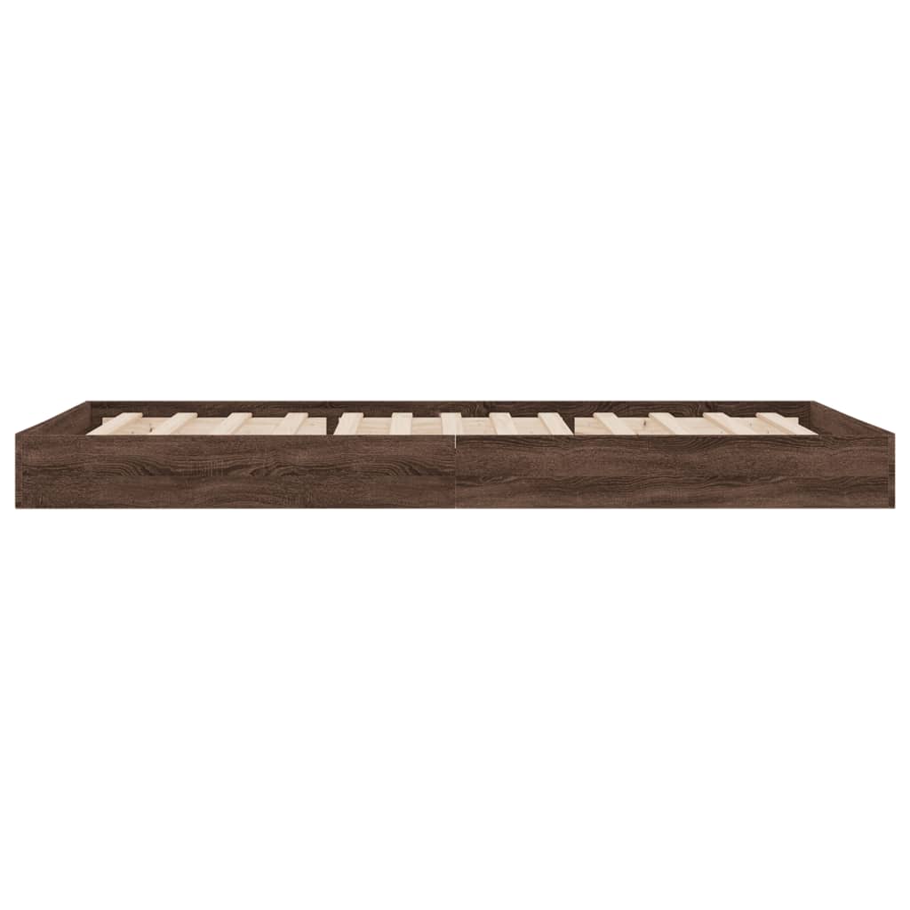 vidaXL Bed Frame without Mattress Brown Oak 75x190 cm Small Single Engineered Wood 5