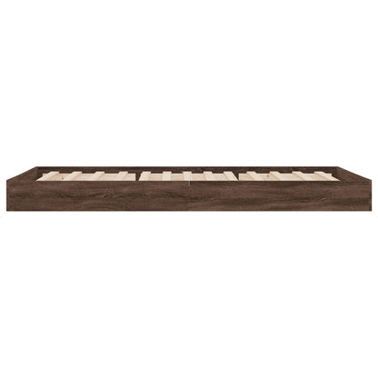 vidaXL Bed Frame without Mattress Brown Oak 75x190 cm Small Single Engineered Wood 5