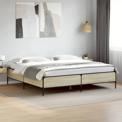Bed Frame without Mattress Height 44 cm Length 200 cm Sonoma Oak 180 cm