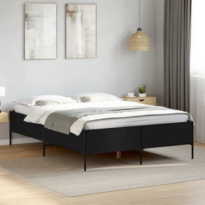 vidaXL Bed Frame without Mattress Height 44 cm Length 190 cm Black