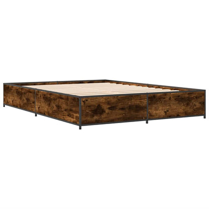 vidaXL Bed Frame without Mattress Smoked Oak 135x190 cm Double 3