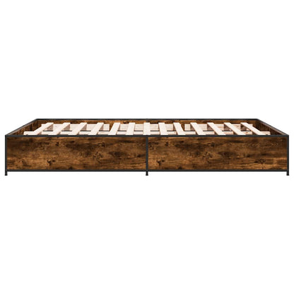 vidaXL Bed Frame without Mattress Smoked Oak 135x190 cm Double 5