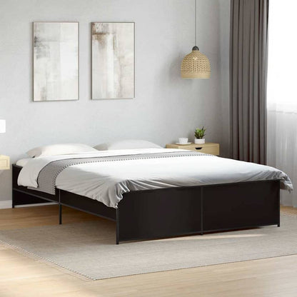 Bed Frame without Mattress Length 200 cm Black 140 cm