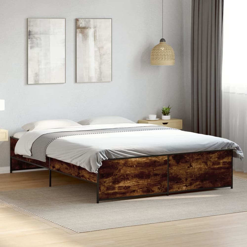 Bed Frame without Mattress Length Smoked Oak