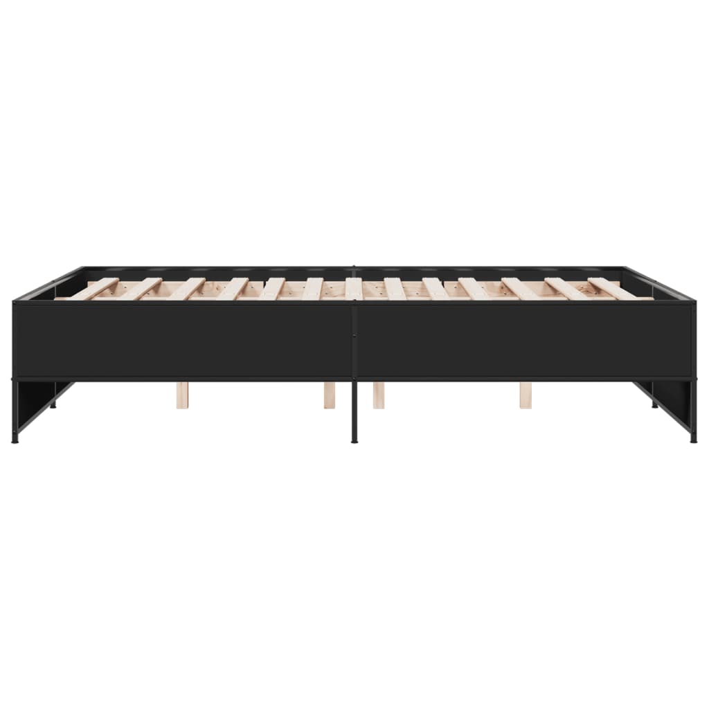 vidaXL Bed Frame without Mattress Black 120x200 cm 5