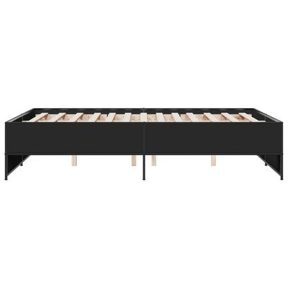 vidaXL Bed Frame without Mattress Black 120x200 cm 5