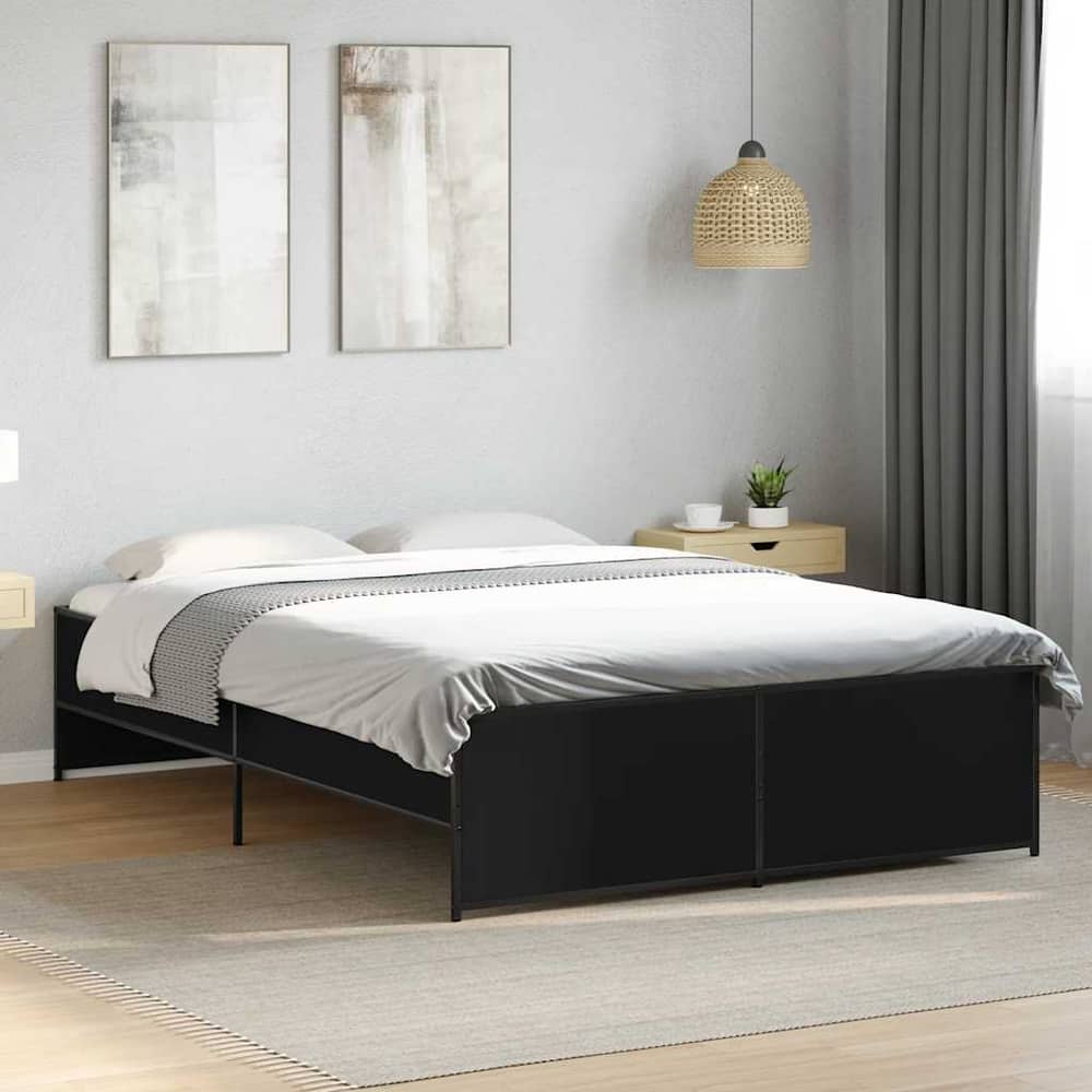 Bed Frame without Mattress Length 190 cm Black 135 cm