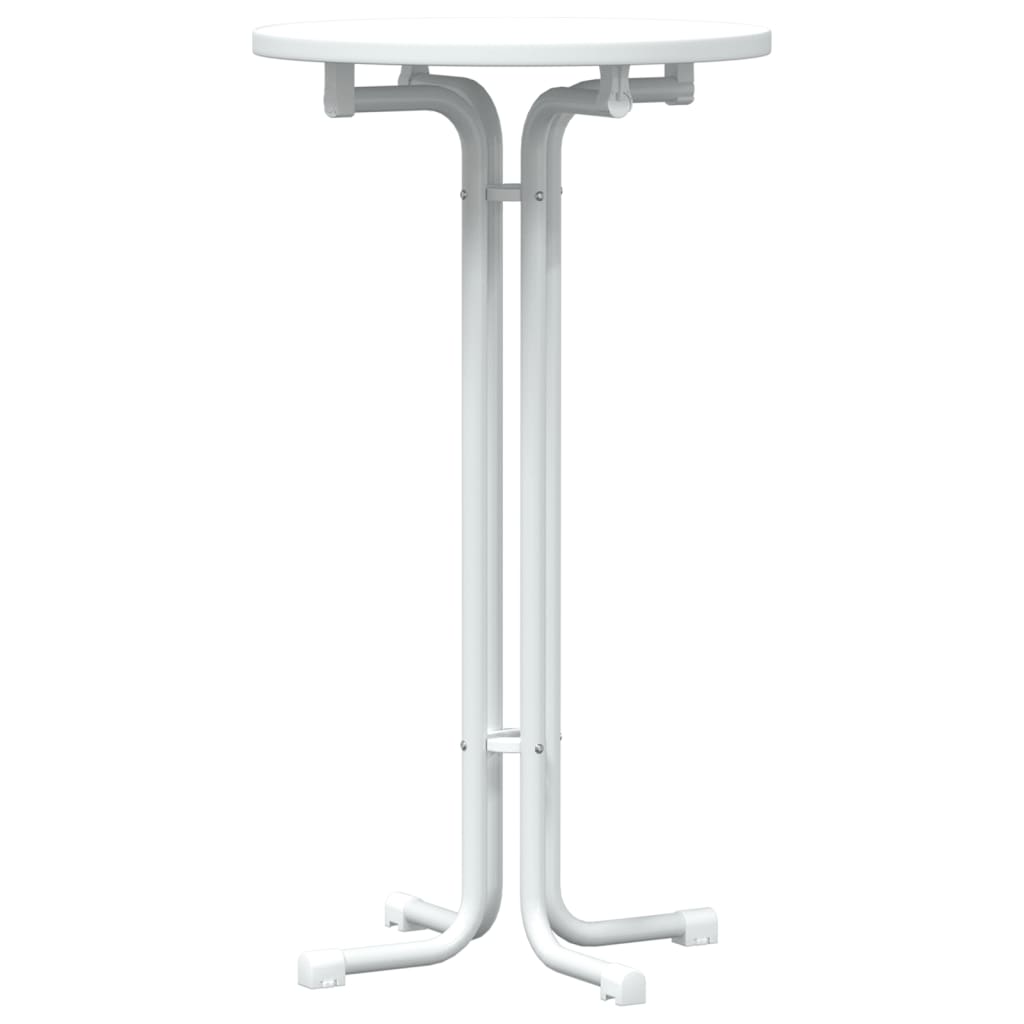vidaXL Bar Table White Ø60x110 cm Engineered Wood and Steel 2