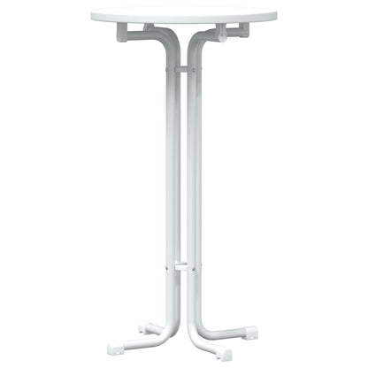 vidaXL Bar Table White Ø60x110 cm Engineered Wood and Steel 2