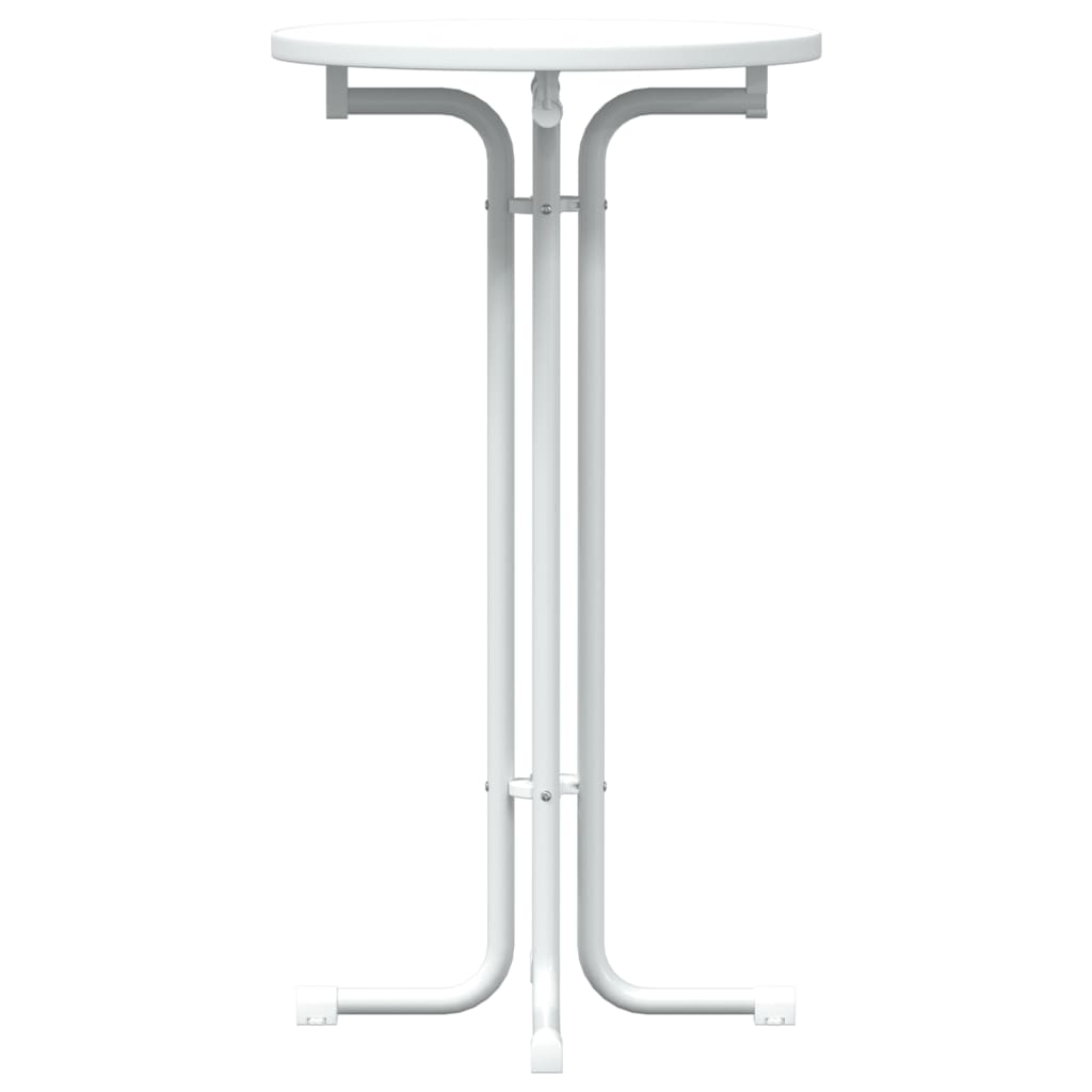 vidaXL Bar Table White Ø60x110 cm Engineered Wood and Steel 4