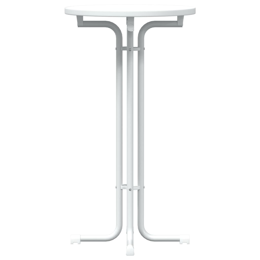 vidaXL Bar Table White Ø60x110 cm Engineered Wood and Steel 5