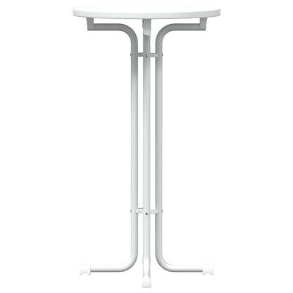 vidaXL Bar Table White Ø60x110 cm Engineered Wood and Steel 5