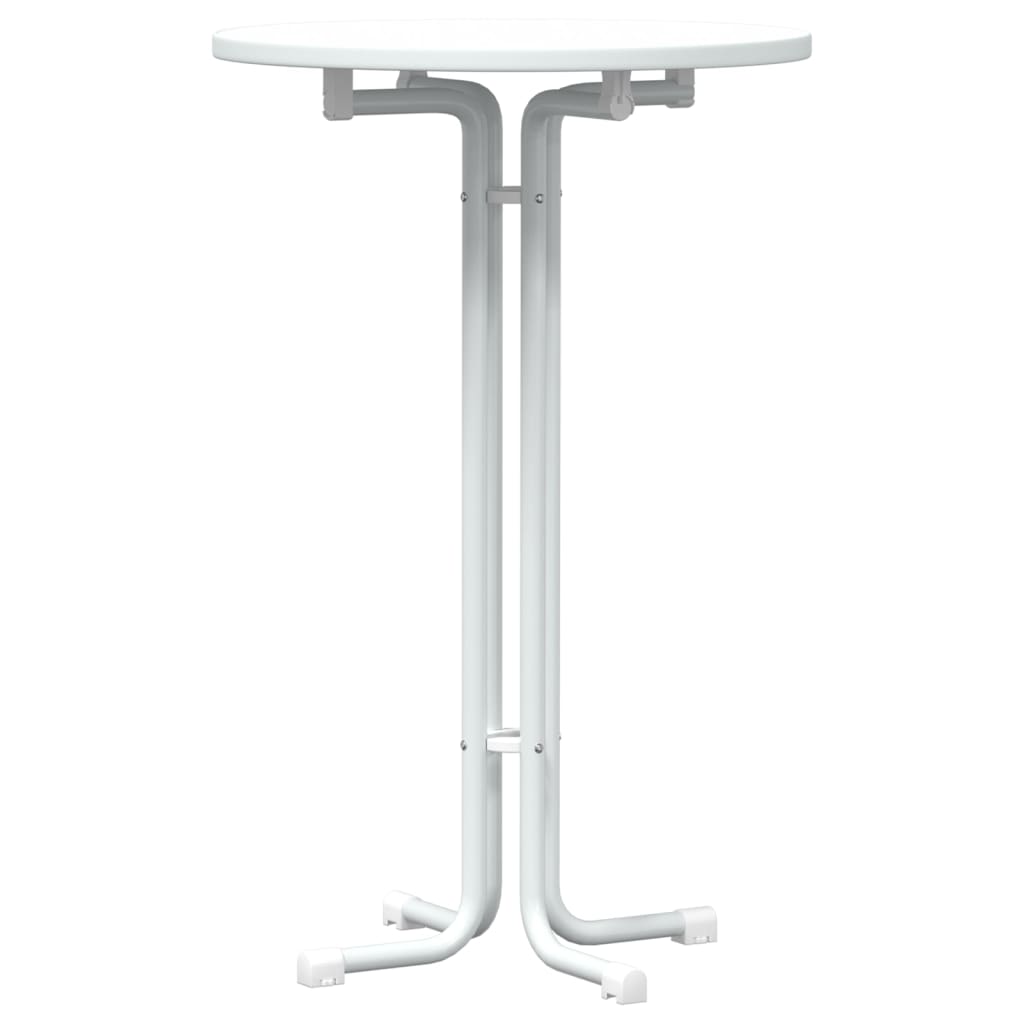 vidaXL Bar Table White Ø70x110 cm Engineered Wood and Steel 2