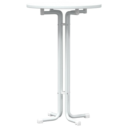 vidaXL Bar Table White Ø70x110 cm Engineered Wood and Steel 2