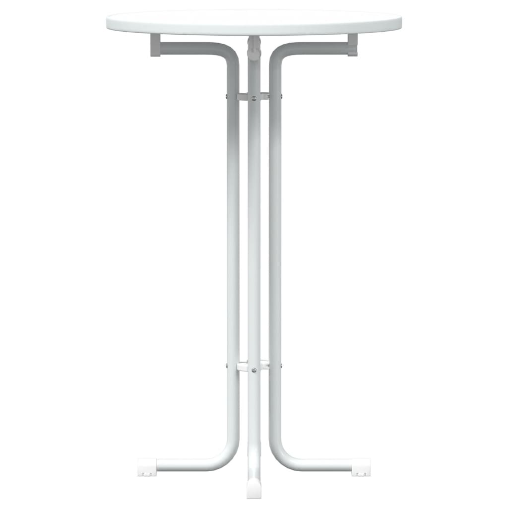vidaXL Bar Table White Ø70x110 cm Engineered Wood and Steel 4