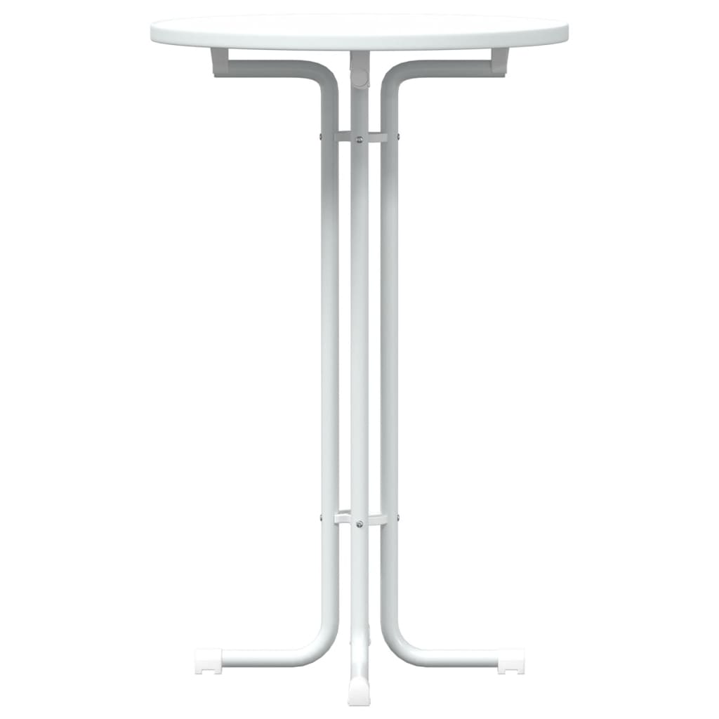 vidaXL Bar Table White Ø70x110 cm Engineered Wood and Steel 5