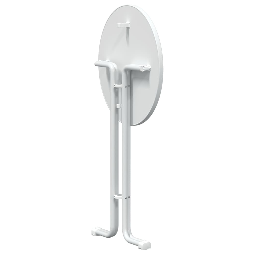 vidaXL Bar Table White Ø70x110 cm Engineered Wood and Steel 6
