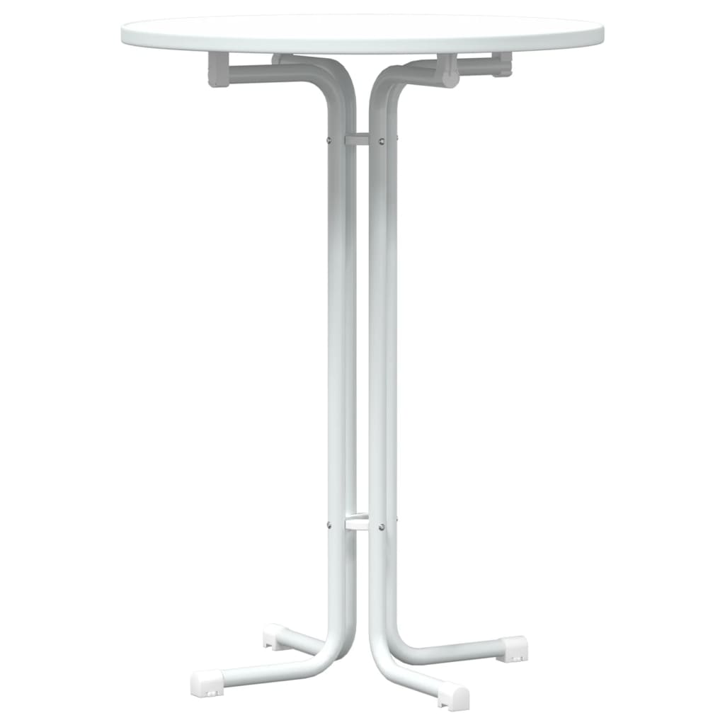 vidaXL Bar Table White Ø80x110 cm Engineered Wood and Steel 2