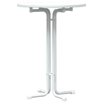 vidaXL Bar Table White Ø80x110 cm Engineered Wood and Steel 2
