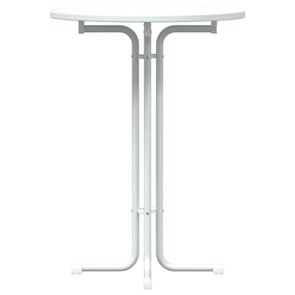 vidaXL Bar Table White Ø80x110 cm Engineered Wood and Steel 4