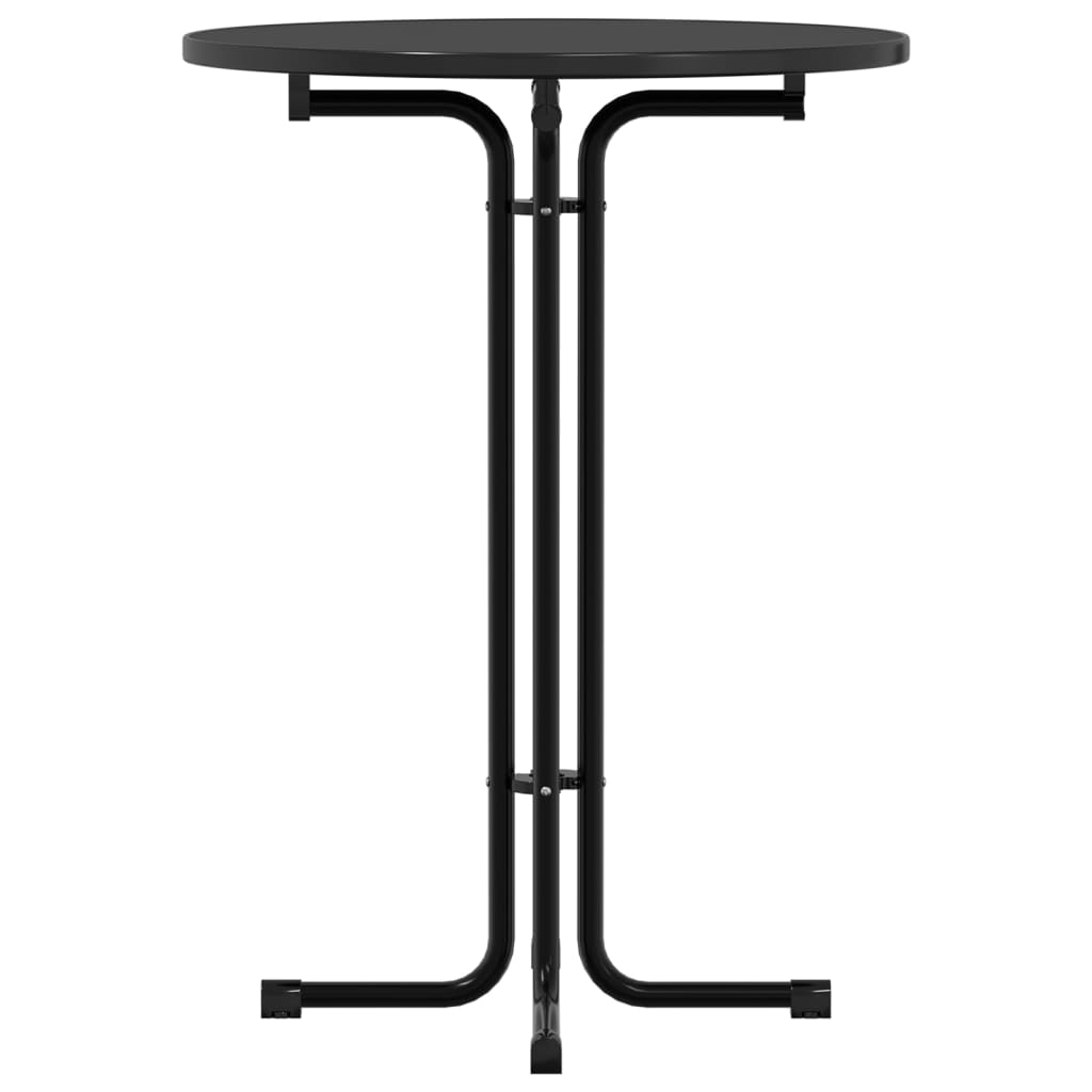 vidaXL Bar Table Black Ø80x110 cm Engineered Wood and Steel 4