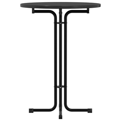 vidaXL Bar Table Black Ø80x110 cm Engineered Wood and Steel 4