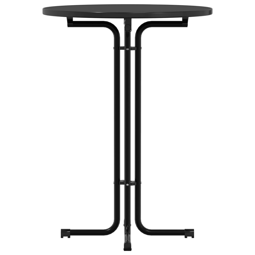 vidaXL Bar Table Black Ø80x110 cm Engineered Wood and Steel 5