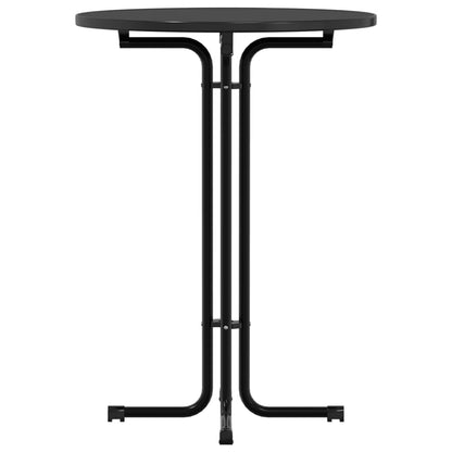 vidaXL Bar Table Black Ø80x110 cm Engineered Wood and Steel 5