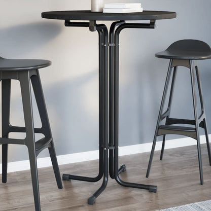 vidaXL Bar Table Black Ø80x110 cm Engineered Wood and Steel 1