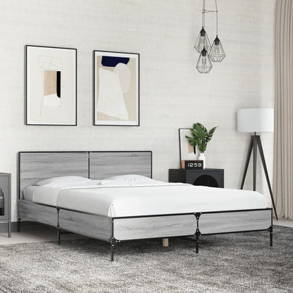 Bed Frame without Mattress Grey Sonoma 120 x 200 cm