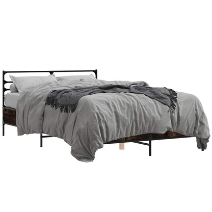 vidaXL Bed Frame without Mattress Smoked Oak 120x200 cm 2
