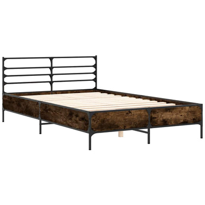 vidaXL Bed Frame without Mattress Smoked Oak 120x200 cm 3