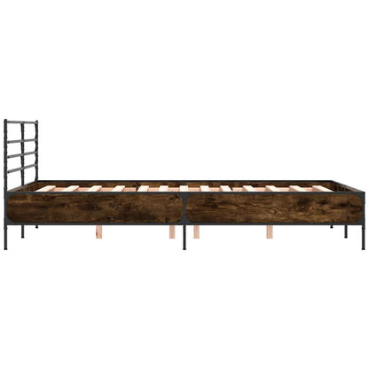 vidaXL Bed Frame without Mattress Smoked Oak 120x200 cm 5