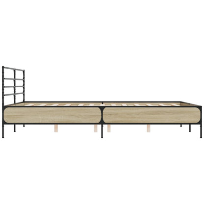 vidaXL Bed Frame without Mattress Sonoma Oak 150x200 cm King Size 5