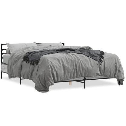 vidaXL Bed Frame without Mattress Grey Sonoma 150x200 cm King Size 2
