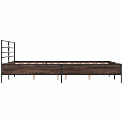 vidaXL Bed Frame without Mattress Brown Oak 150x200 cm King Size 5