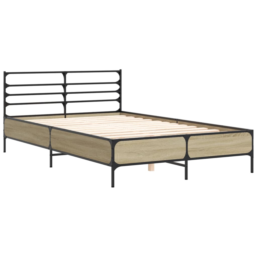 vidaXL Bed Frame without Mattress Sonoma Oak 120x190 cm Small Double 3