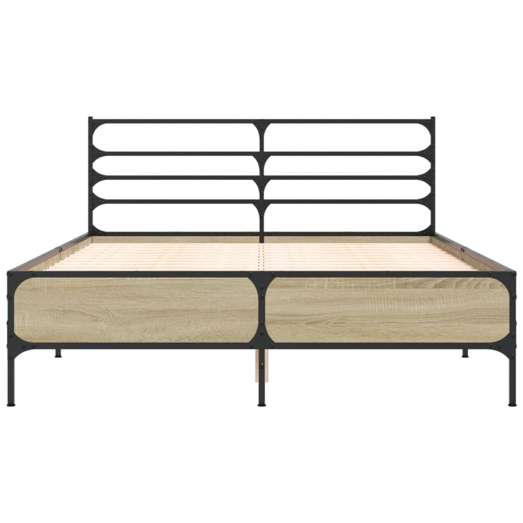vidaXL Bed Frame without Mattress Sonoma Oak 120x190 cm Small Double 4