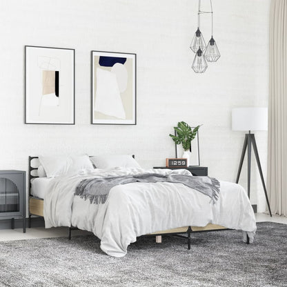 vidaXL Bed Frame without Mattress Sonoma Oak 120x190 cm Small Double 1