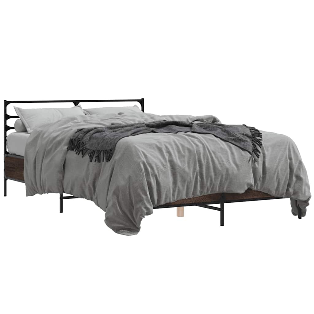vidaXL Bed Frame without Mattress Brown Oak 120x190 cm Small Double 2