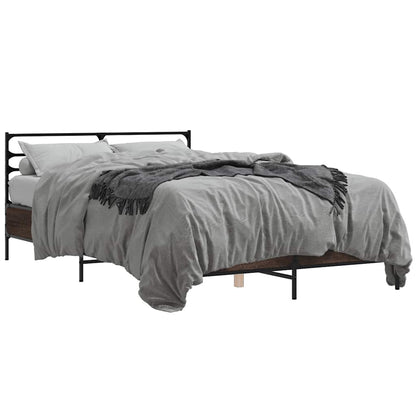 vidaXL Bed Frame without Mattress Brown Oak 120x190 cm Small Double 2