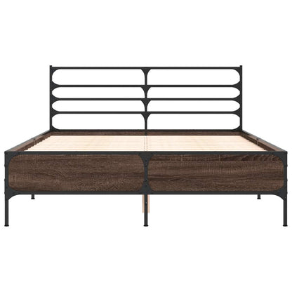 vidaXL Bed Frame without Mattress Brown Oak 120x190 cm Small Double 4