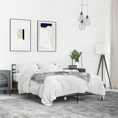 vidaXL Bed Frame without Mattress Brown Oak 120x190 cm Small Double 1